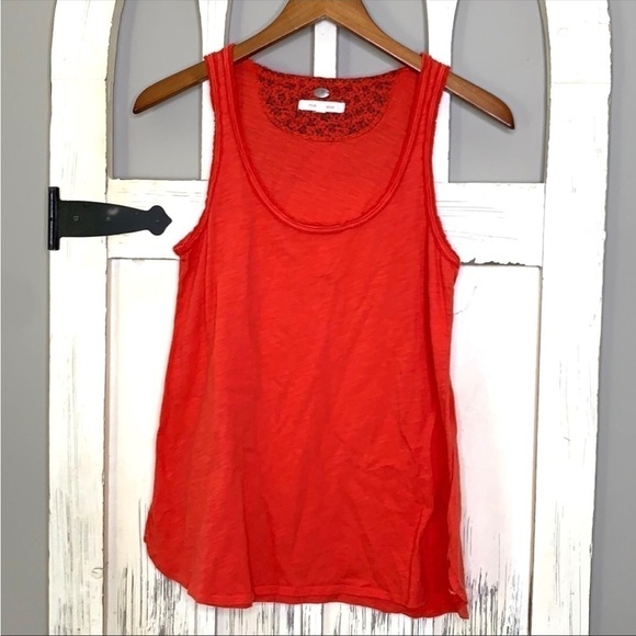 Anthropologie Pure+Good Red Slub Scoop tank top - Picture 1 of 5